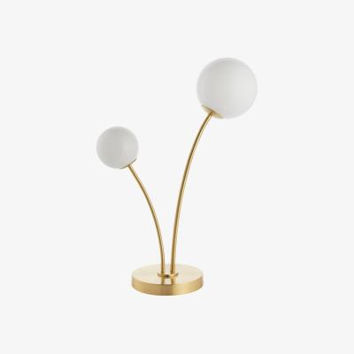 Pagazzi Bloom 2 Light Satin Brass & Opal Table Lamp