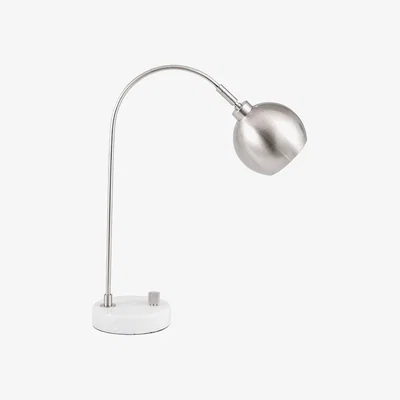 Pagazzi Feliciani Brushed Silver &amp; Marble Table Lamp