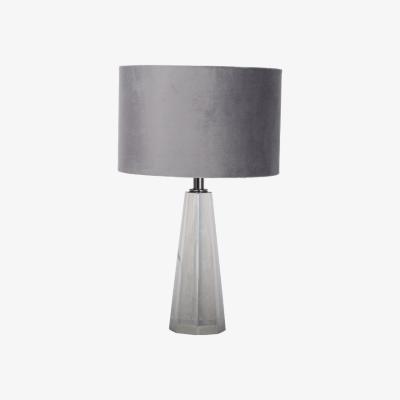 Pagazzi Phoebe Smoked Grey Crystal Lamp with Black Velvet Shade