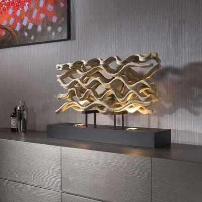 Quatropi Beautiful Unique and Modern Driftwood table lamp/light halogen Savana