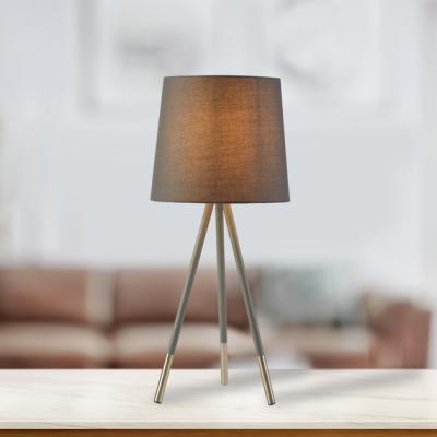 The Range Tripod Table Lamp-Grey Base Satin Silver Legs,Grey Shade - Silver