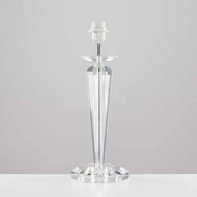 The Range Modern Clear Genuine K9 Crystal Table Lamp Base - Silver