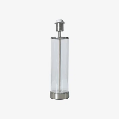The Range Contemporary Brushed Chrome And Clear Tube Table Lamp Base - Brushed Chrome