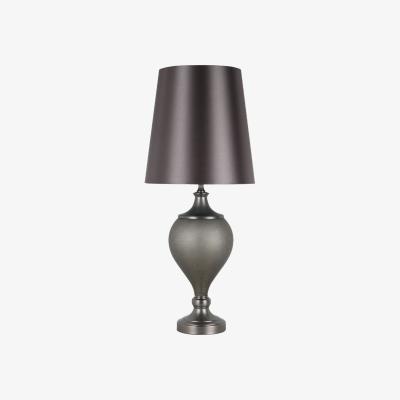 The Range Medium Black Matte Regal Table Lamp With Gunmetal Shade - Grey