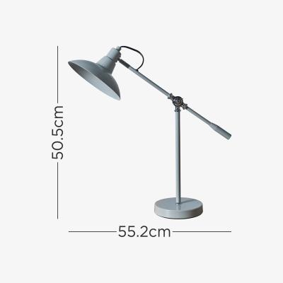 The Range Retro Grey Chrome Adjustable Stem Retro Shade Table Desk Lamp - Grey