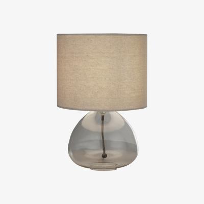 The Range Clear glass lamp with Linen shade - Cream
