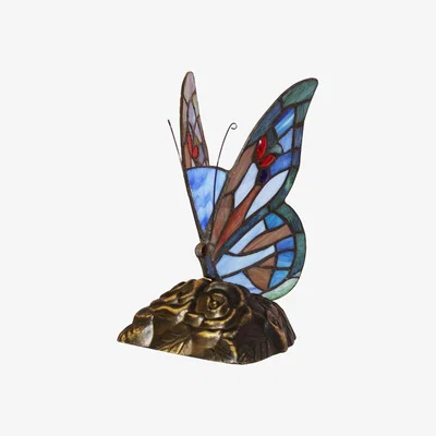 The Range BELOFAY 8 Inch Wide Tiffany Lamps, Stained Glass Handmade Vintage Table Lamp - Muliticolor