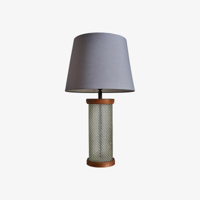 The Range Gianni Clear Table Lamp With XL Grey Shade - Clear