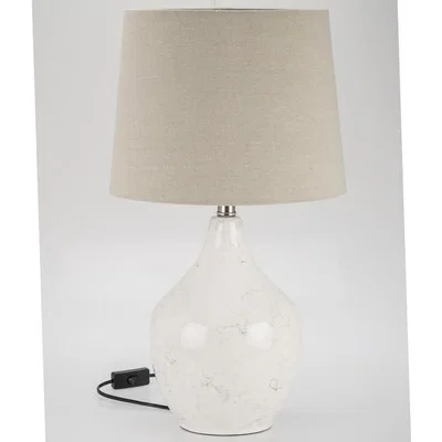 The Range Isla Marble Effect Table Lamp - White
