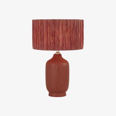 The Range Ceramic Face Table Lamp with Shade  - Terracota