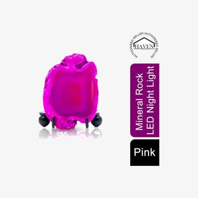 The Range Haven Mineral Rock LED Night Light, Pink - Pink