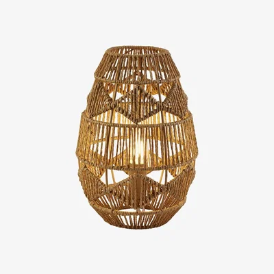 The Range Diamond Pattern Rattan Lamp