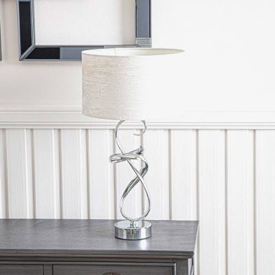 The Range 56cm Swirl Metal Table Lamp - Ivory
