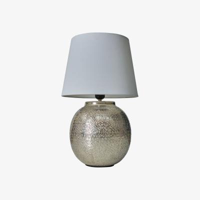 The Range Brushed Nickel Textured Table Lamp With White Shade - Brushed Nickel