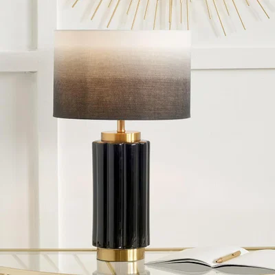 The Range Elegant Scalloped Ceramic Table Lamp - Black