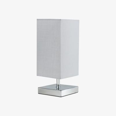 The Range Modern Polished Chrome Touch Table Lamp With Grey Shade - Silver