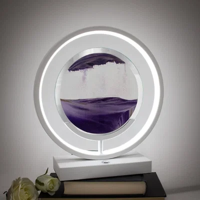 The Range Large Purple Rotating 3D Quicksand Table Lamp  - Purple
