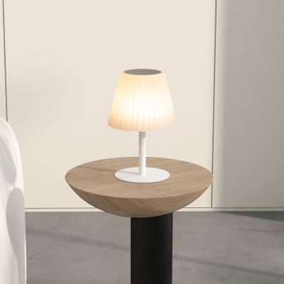 The Range Protable Cordless Rechargeable Table Lamp with Solar and USB Charge - White