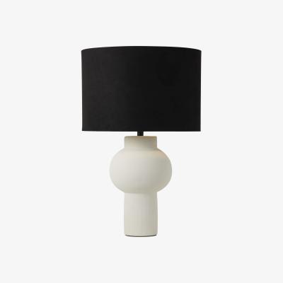 The Range Ceramic Table Lamp with Black Shade  - White
