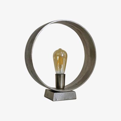 The Range Industrial Style Gun Metal Circular Living Room Bedroom Table Lamp - Grey