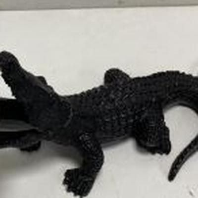 The Range Crocodile painted Lamp - Black