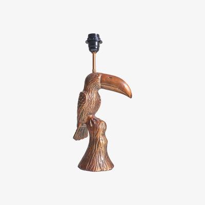 The Range Bronze Perched Toucan Bird Animal Table Lamp Base - Brass