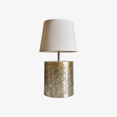 The Range Taussig Diagonal Pattern Gold Table Lamp Gold Shade - Gold