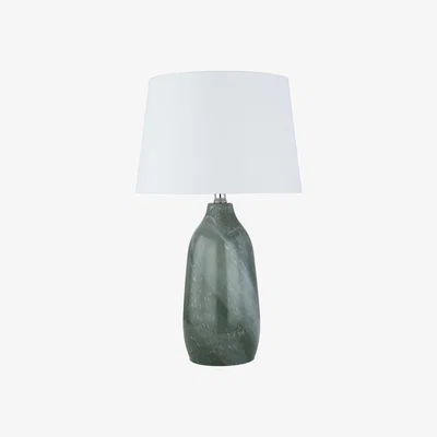 The Range Emilia Sage Marble Table Lamp - Green