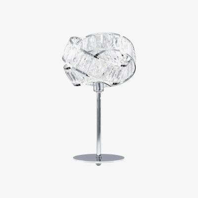 The Range Polished Chrome And Clear Acrylic Jewel Intertwined Rings Design Table Lamp - Silver