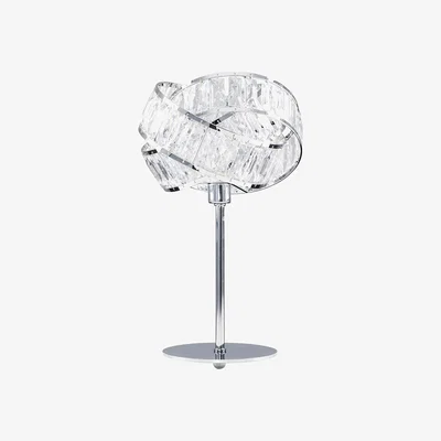 The Range Polished Chrome And Clear Acrylic Jewel Intertwined Rings Design Table Lamp - Silver
