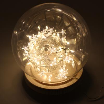 The Range Glass Dome Cover Wood Base Gift without LED Light - White / 8.5cm / 12cm