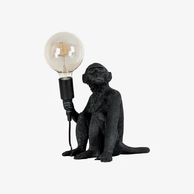 The Range Monkey Animal Quirky Modern Black Table Lamp - Black