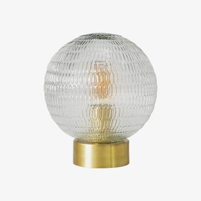 The Range Aurelian Antique Brass Table Lamp With Textured Globe Glass Shade - Antique Brass
