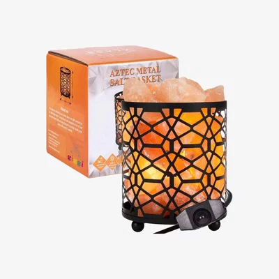 The Range Himalayan Salt Lamp Metal Baskets - Black / Aztec