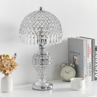 The Range Modern Umbrella Shaped Crystal Table Lamp  - Silver