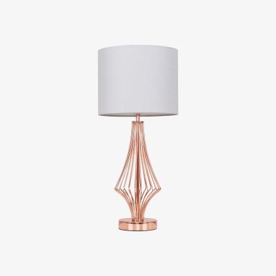 The Range Jaspa Copper Table Lamp With Cool Grey Shade - Copper