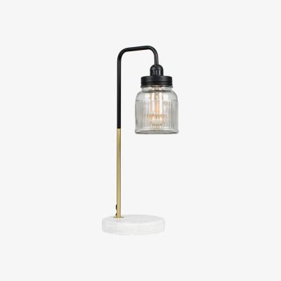 The Range Talisman Black And Gold Table Lamp With Clear Glass Jar Shade - Black