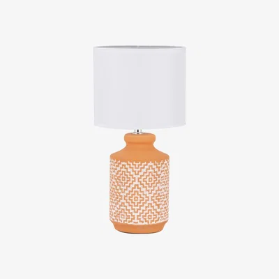 The Range Rust Geometric Print Table Lamp - Rust