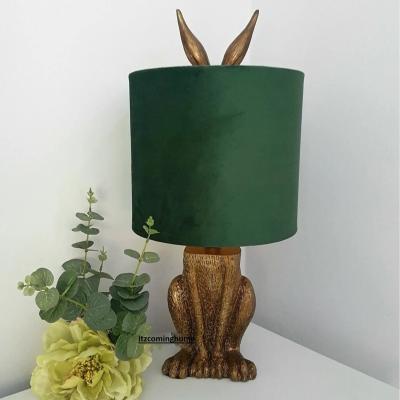 The Range Gold Hare Table Lamp with Velvet Shade - GOLD