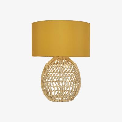 The Range Bamboo Base Table Lamp with Ochre Shade  - Bamboo