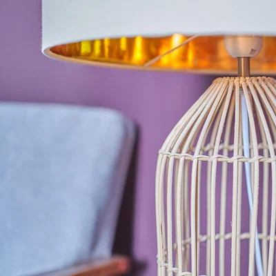 The Range Natural Table Lamp Cream Shade - Natural