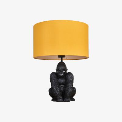 The Range Gus Black Table Lamp Yellow Shade - Black
