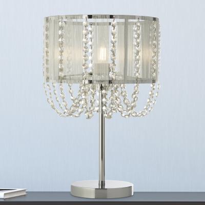 The Range Table Lamp with Fabric Wrap Shade  - Silver