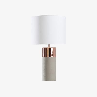 The Range Finley Cement And Copper Table Lamp With White Shade - Grey