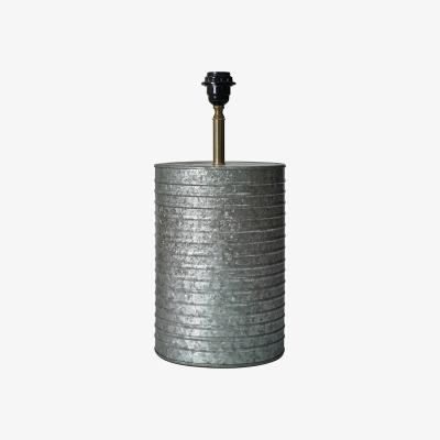 The Range Large Rustic Zinc Silver Barrel Table Lamp Base - Brass