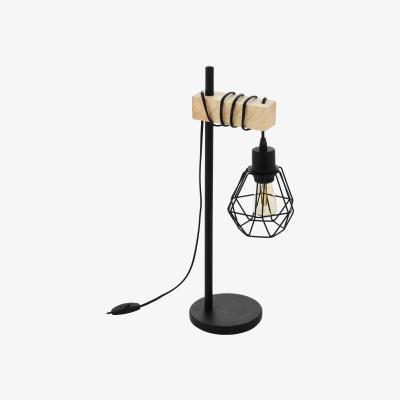 The Range EGLO Townshend 5 BlackOak Table Lamp - Black