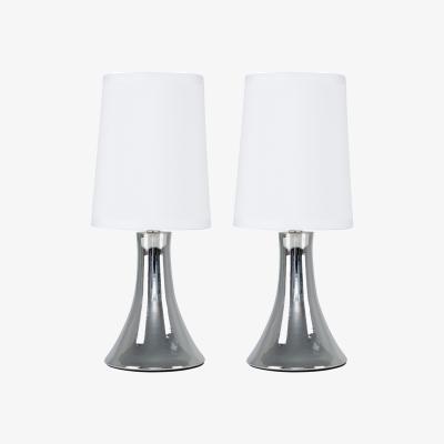 The Range Trumpet Pair of Silver Table Lamp - Silver
