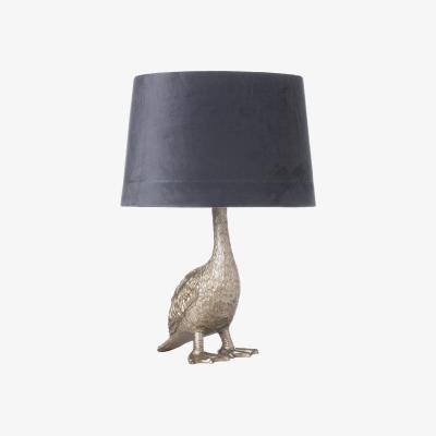 The Range Eye-Catching the Goose Table Lamp With Velvet Shade - Silver