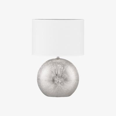 The Range Hand Etched Table Lamp - Silver