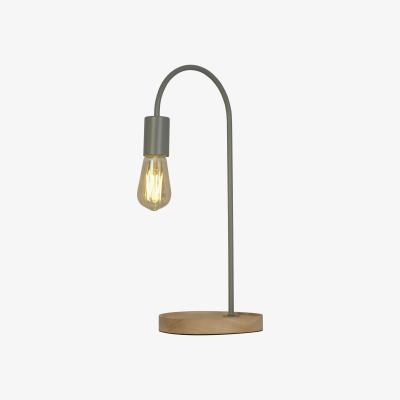 The Range Arc Grey and Wood Desk Lamp  - Grey